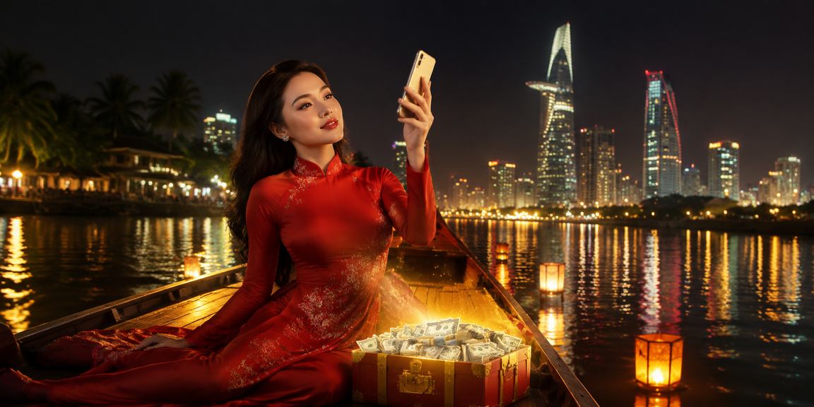 Người dùng miền Tây Nam Bộ truy cập casino lk68 trên điện thoại bên bờ sông Mekong